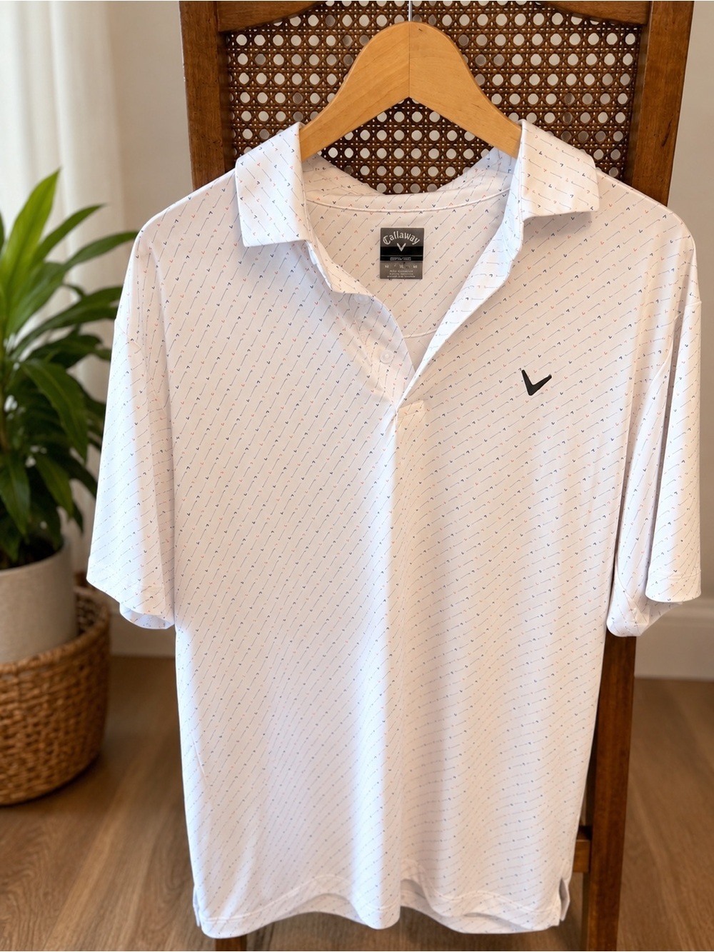 Callaway Opti-Dri Golf Polo Men's Medium White Performance Shirt